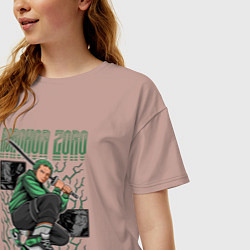 Футболка оверсайз женская Ван пис Kimura, цвет: пыльно-розовый — фото 2