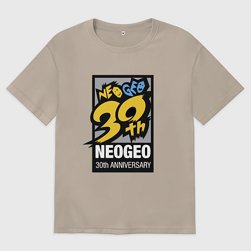 Женская футболка оверсайз Neo geo - anniversary / Миндальный – фото 1