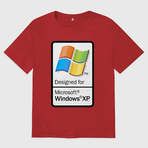 Женская футболка оверсайз Предназначен для xp / Красный – фото 1