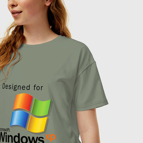 Женская футболка оверсайз Предназначен для windows xp / Авокадо – фото 3