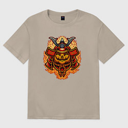 Футболка оверсайз женская Огненный самурай, цвет: миндальный