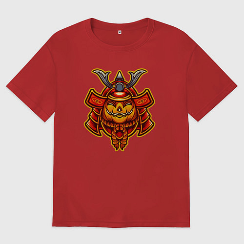 Женская футболка оверсайз Samurai halloween / Красный – фото 1