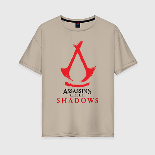 Женская футболка оверсайз Assassins Creed Shadows - badge / Миндальный – фото 1