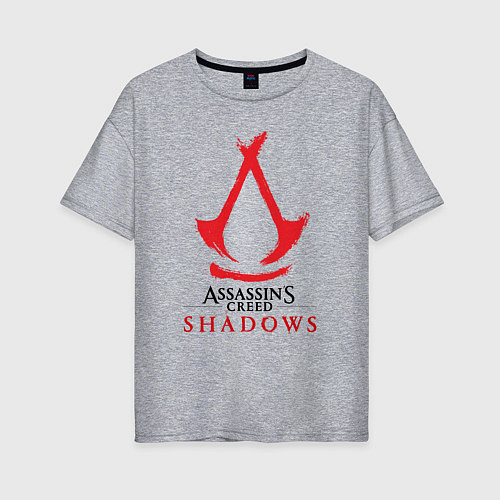 Женская футболка оверсайз Assassins Creed Shadows - badge / Меланж – фото 1