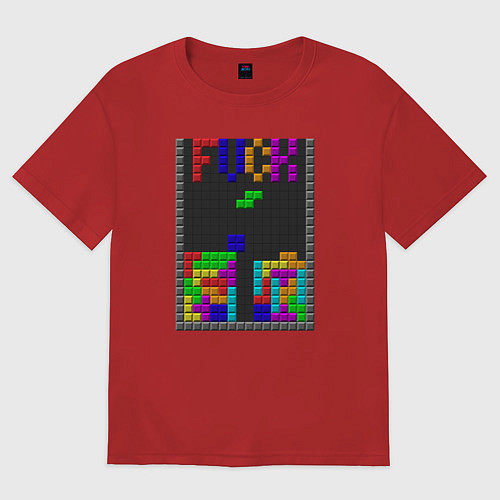 Женская футболка оверсайз Tetris / Красный – фото 1