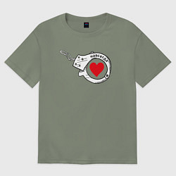 Футболка оверсайз женская Навсегда парное - наручник, цвет: авокадо