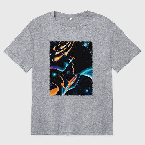 Женская футболка оверсайз Ты моя вселенная / Меланж – фото 1