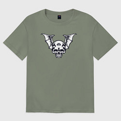 Футболка оверсайз женская Bat skull, цвет: авокадо