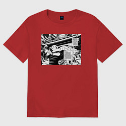 Женская футболка оверсайз Магическая битва герой