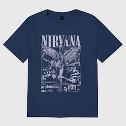 Футболка оверсайз женская Nirvana grunge, цвет: тёмно-синий