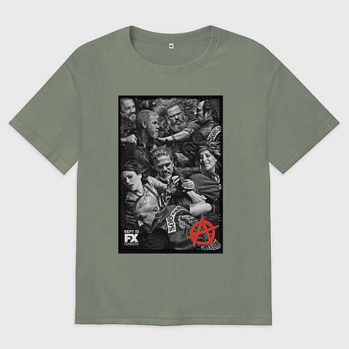 Женская футболка оверсайз Sons Of Anarchy all / Авокадо – фото 1