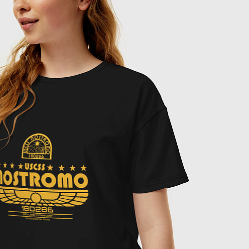 Женская футболка оверсайз USCSS The Nostromo желтый / Черный – фото 3