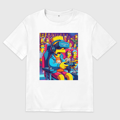 Женская футболка оверсайз Bart Simpson - esports / Белый – фото 1