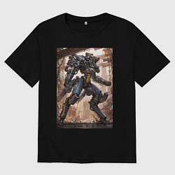 Женская футболка оверсайз Пилот с огромным мехом