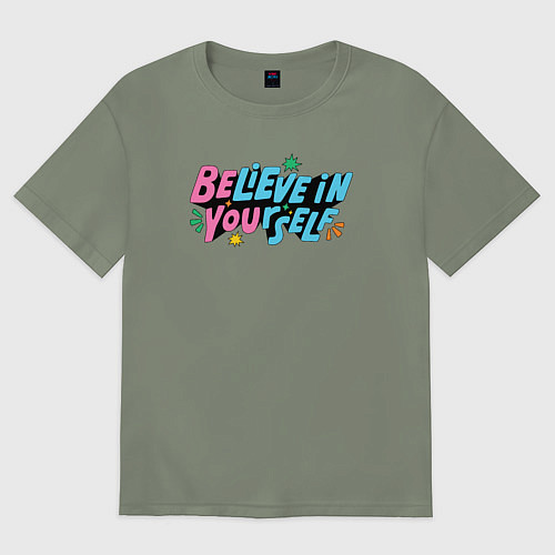 Женская футболка оверсайз Всегда верь в себя / Авокадо – фото 1