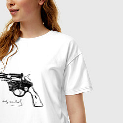Футболка оверсайз женская Andy Warhol revolver sketch, цвет: белый — фото 2