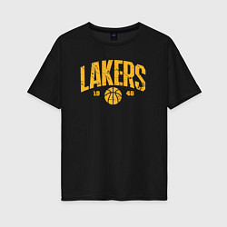 Футболка оверсайз женская Lakers 1948, цвет: черный