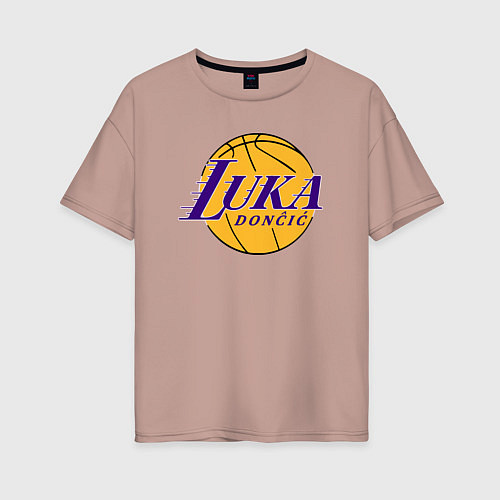 Женская футболка оверсайз Luka Doncic Lakers / Пыльно-розовый – фото 1