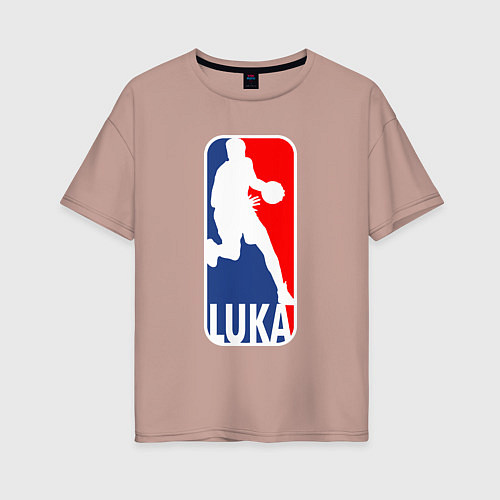 Женская футболка оверсайз NBA Luka / Пыльно-розовый – фото 1