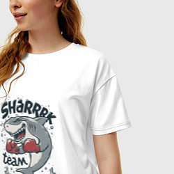 Футболка оверсайз женская Shark team, цвет: белый — фото 2