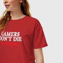 Футболка оверсайз женская Игроки не умирают, цвет: красный — фото 2