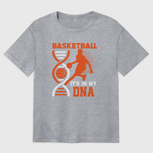 Женская футболка оверсайз Баскетбол у меня в днк / Меланж – фото 1