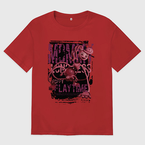 Женская футболка оверсайз Мамочка длинные ноги из Poppy Playtime / Красный – фото 1