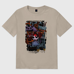 Футболка оверсайз женская Монстры Poppy Playtime, цвет: миндальный