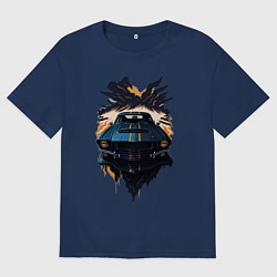 Футболка оверсайз женская Мустанг, цвет: тёмно-синий