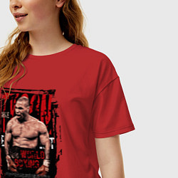 Футболка оверсайз женская Майк Тайсон мировой бокс, цвет: красный — фото 2