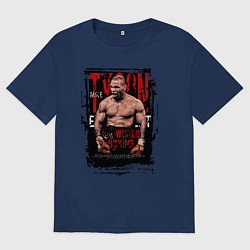 Футболка оверсайз женская Майк Тайсон мировой бокс, цвет: тёмно-синий