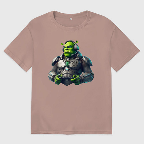 Женская футболка оверсайз G2 esports team - cyber Shrek / Пыльно-розовый – фото 1