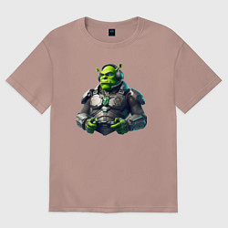 Футболка оверсайз женская G2 esports team - cyber Shrek, цвет: пыльно-розовый