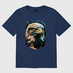 Футболка оверсайз женская Взгляд хищника, цвет: тёмно-синий