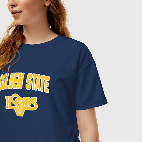 Женская футболка оверсайз Golden State hoops / Тёмно-синий – фото 3