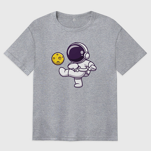 Женская футболка оверсайз Moon football / Меланж – фото 1