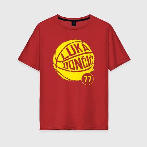 Женская футболка оверсайз Luka Doncic ball / Красный – фото 1
