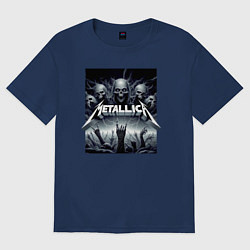 Футболка оверсайз женская Thrash metal - Metallica, цвет: тёмно-синий