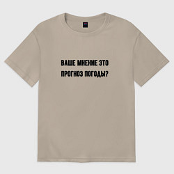 Футболка оверсайз женская Мнение это прогноз погоды, цвет: миндальный