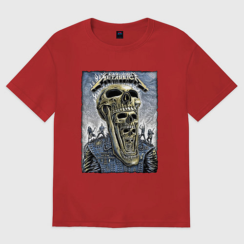 Женская футболка оверсайз Metallica - playbill / Красный – фото 1