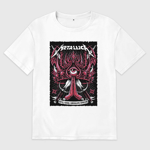 Женская футболка оверсайз Metallica - royal arena Denmark / Белый – фото 1