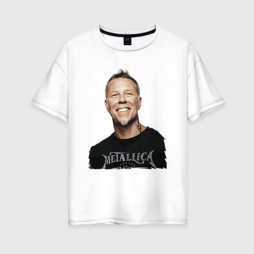 Женская футболка оверсайз James Alan Hetfield - Metallica leader / Белый – фото 1