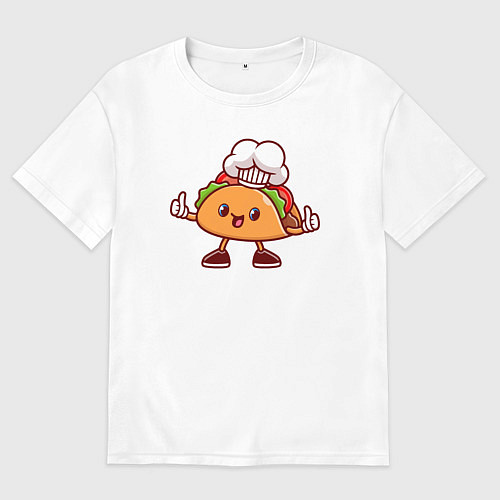 Женская футболка оверсайз Тако повар / Белый – фото 1