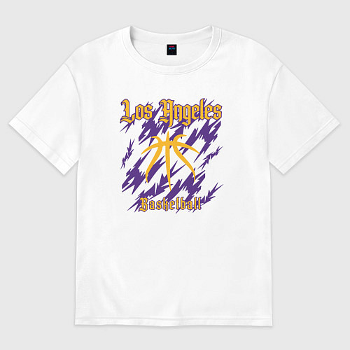 Женская футболка оверсайз Basketball Lakers / Белый – фото 1