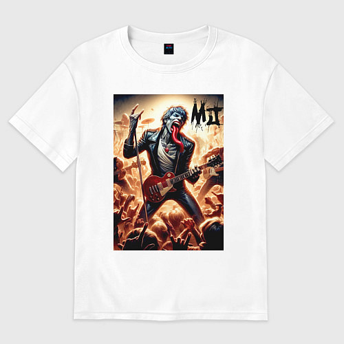 Женская футболка оверсайз Mick Jagger - Rolling Stones / Белый – фото 1