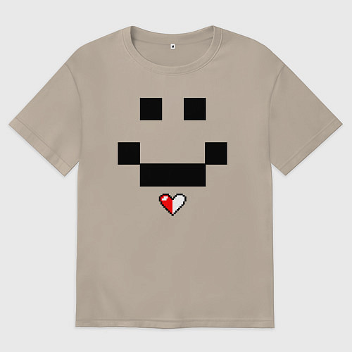 Женская футболка оверсайз Minecraft улыбка и любовь / Миндальный – фото 1