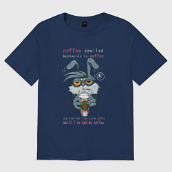 Футболка оверсайз женская Уставший кролик, цвет: тёмно-синий