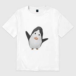 Футболка оверсайз женская Cartoon penguin, цвет: белый