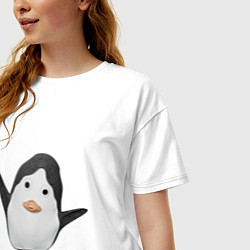Футболка оверсайз женская Cartoon penguin, цвет: белый — фото 2
