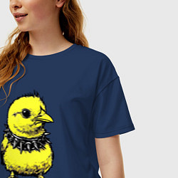 Футболка оверсайз женская Bad boy chicken, цвет: тёмно-синий — фото 2